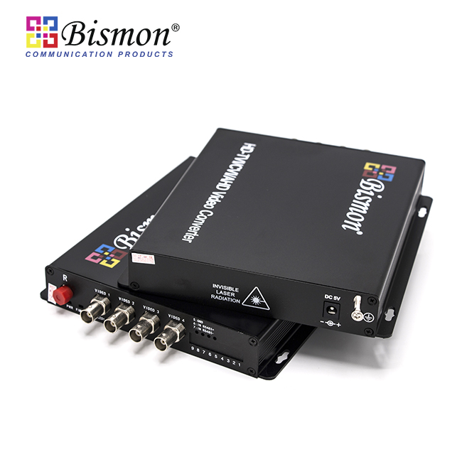 4 Channel HD-AHD/CVI/TVI (1MP/720P) MM/SM Fiber 20km(FC)+Data RS485